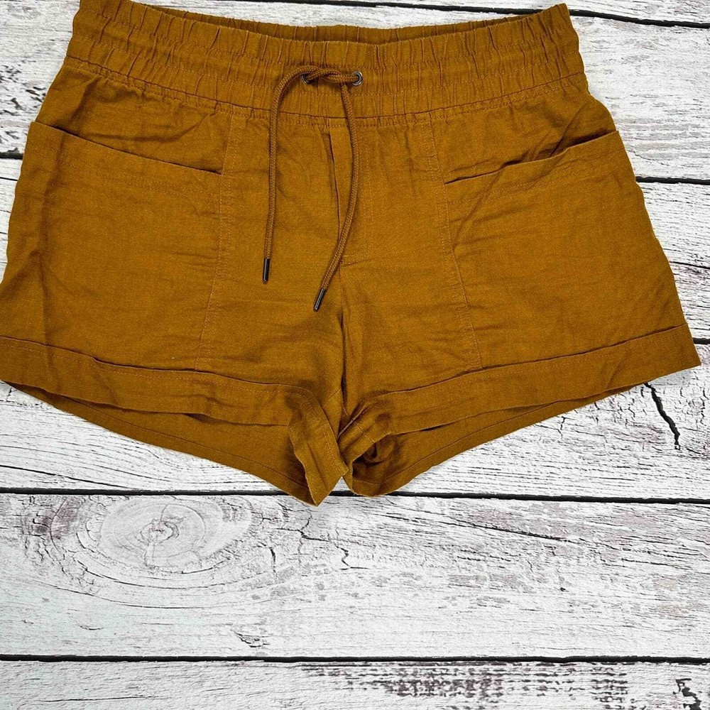 Athleta Cabo Linen 4" Short Brown Womens Size 8